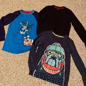 Set of 3 long sleeve tops boys size M 8/10